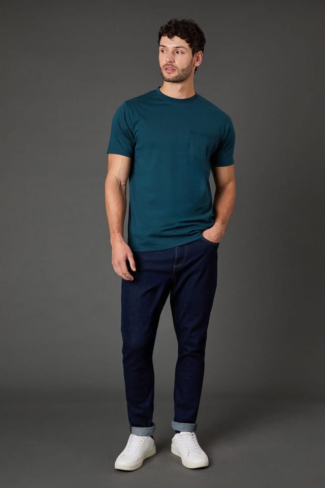 Maine Maine Men's Dark Teal Short Sleeve T-Shirt With Pocket - 3