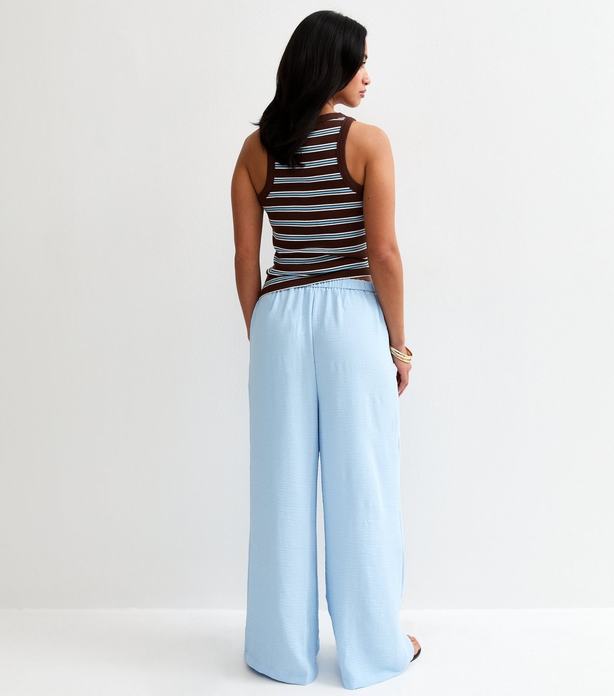 New Look Women's Petite Light Blue Pleated Wide Leg Trousers New Look - 4