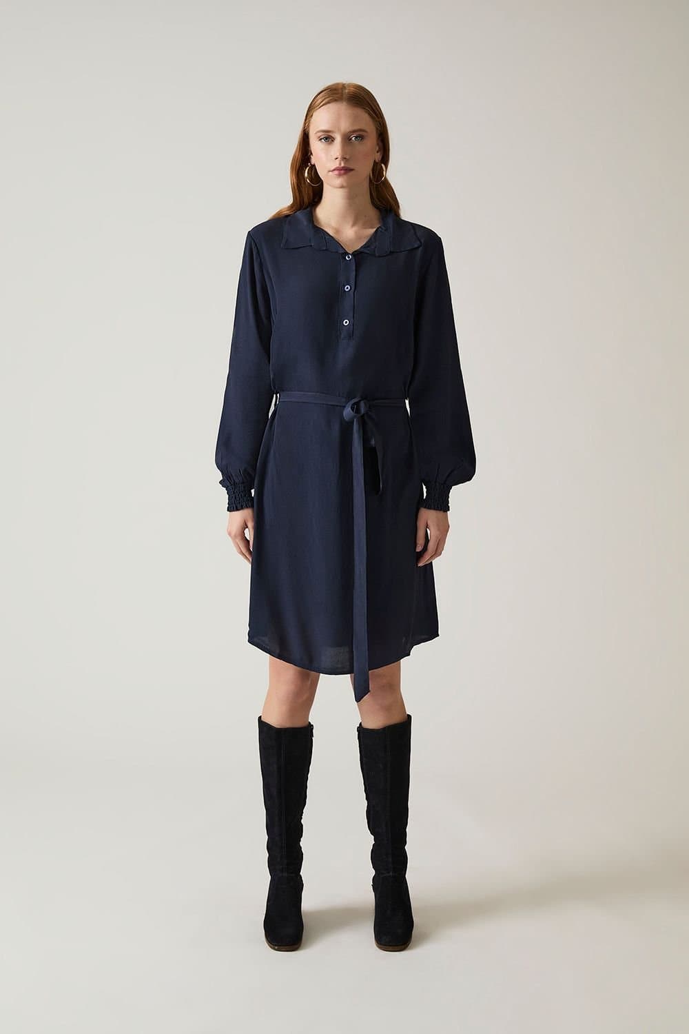 James Lakeland James Lakeland Women's Navy Belted Dress