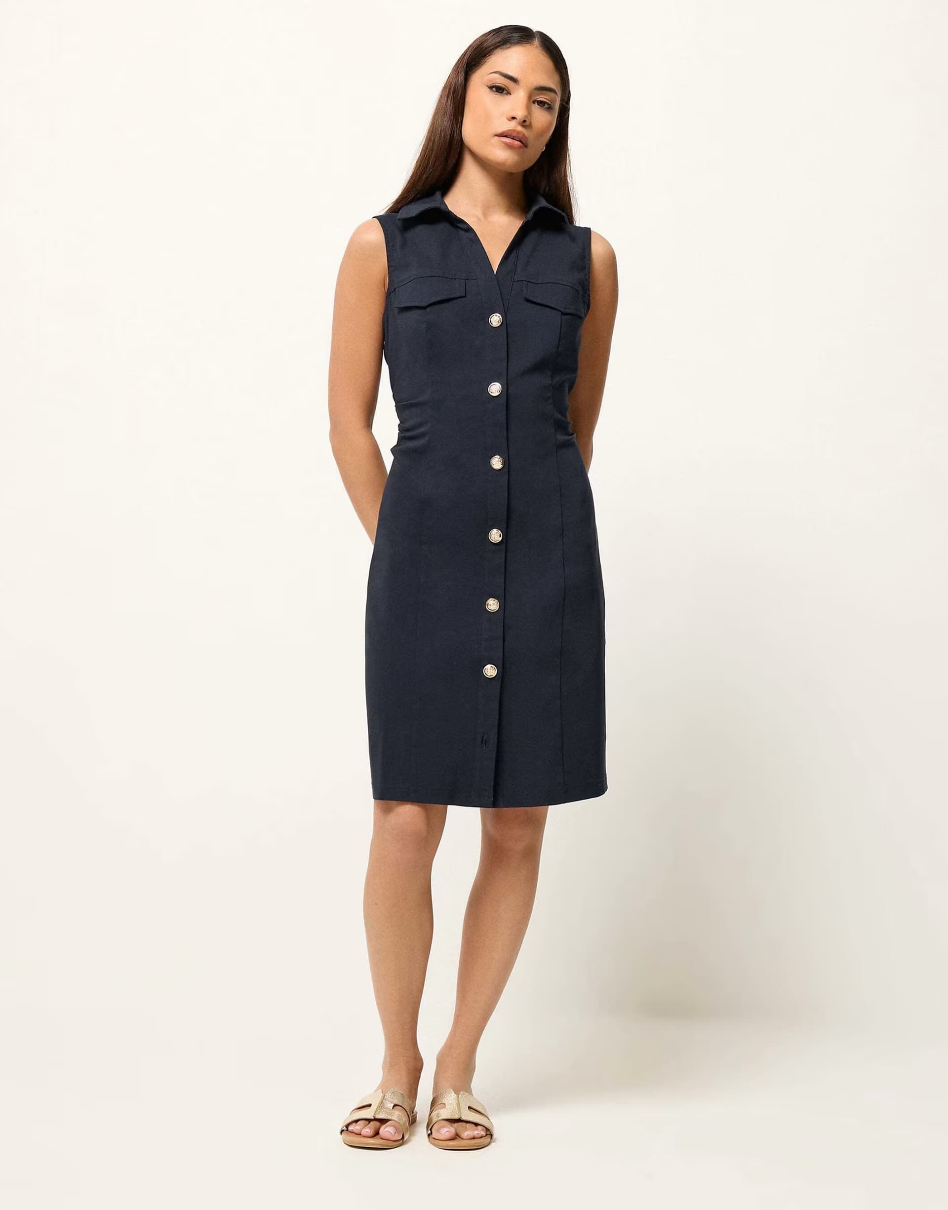 ASOS PixieGirl Petite shirt mini dress in blue