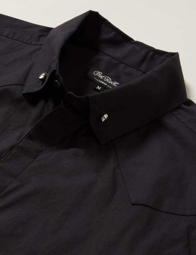 Chet Rock Chet Rock Men's Brooklyn Black Shirt with Metal Skull Buttons - 3