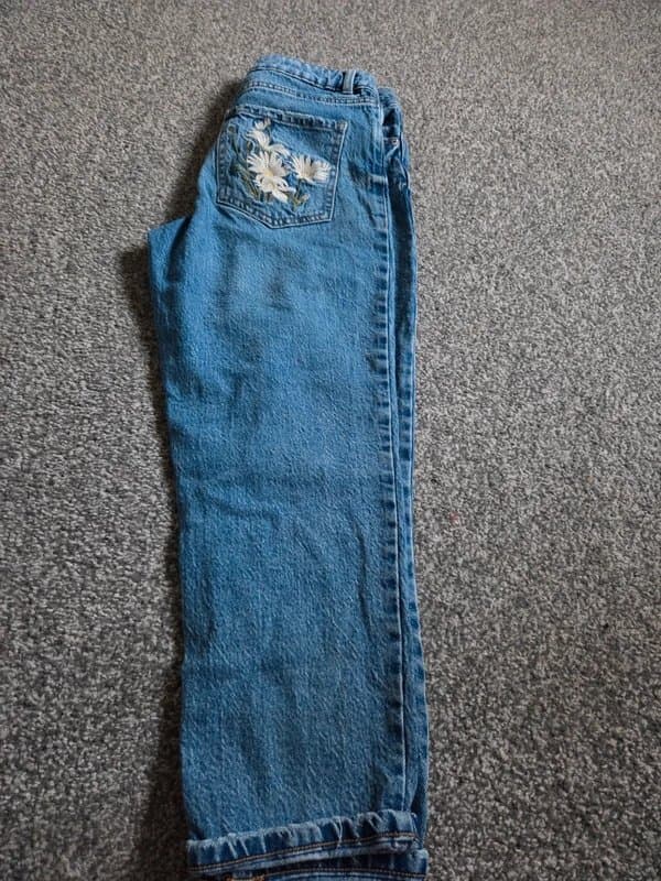 New Look Floral embroidered jeans 8