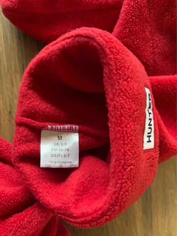 Hunter Hunter red micro fleece welly socks - adult size 3-5