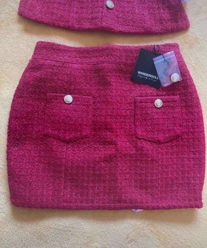 Wanderdoll Wanderdoll Noel boucle corset top and skirt