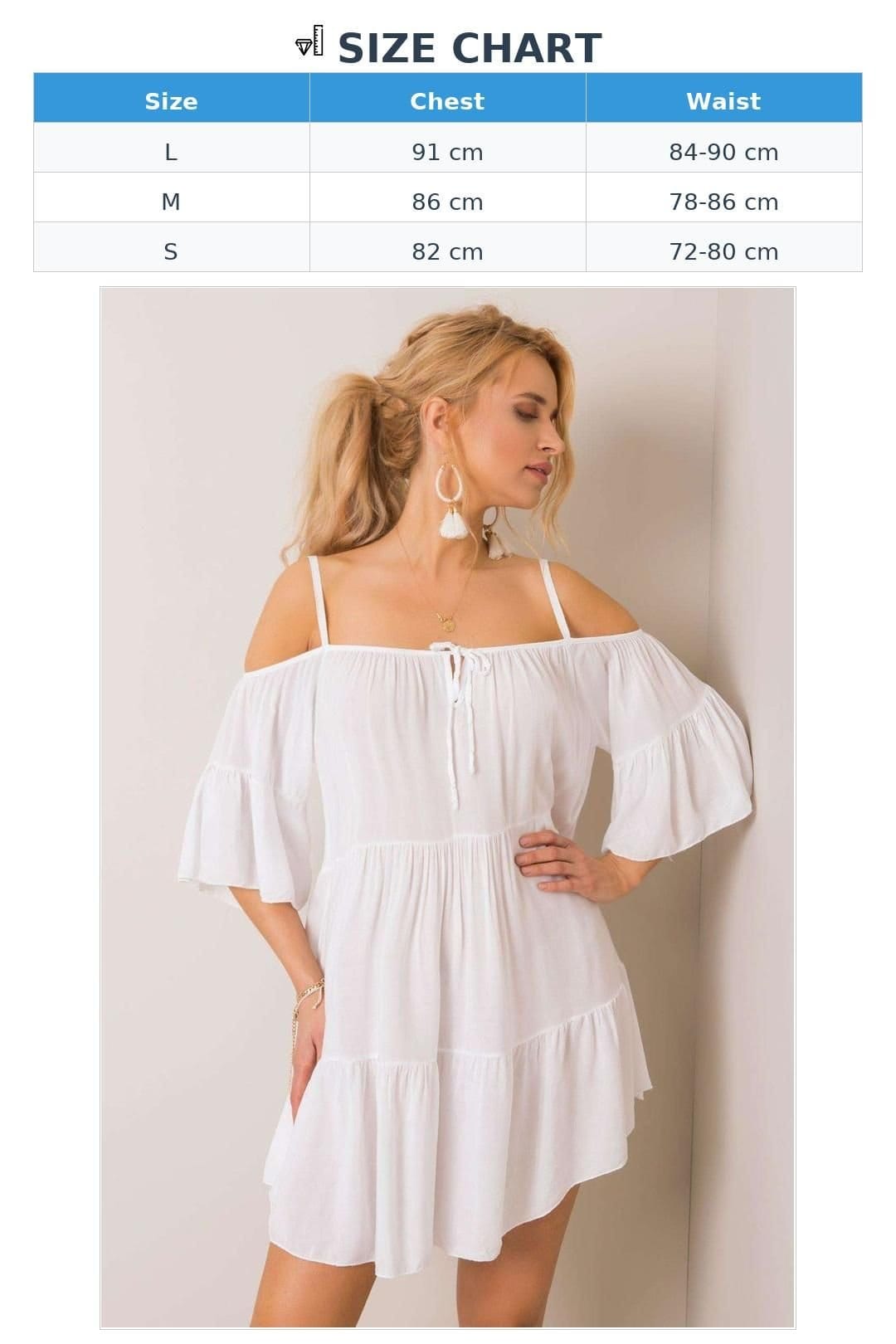 Love Lace Love Lace Women's Summer Asymmetrical Frill Tie Neck Dress in White - 4