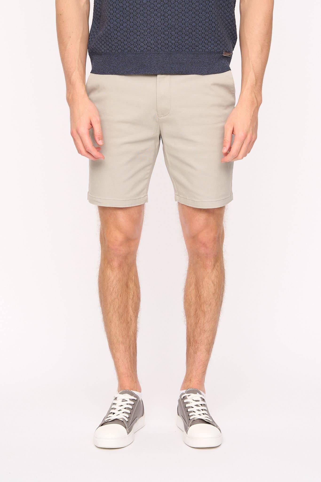 Duck&Cover Duck&Cover Men's Everett Slim-Fit Stretch Tailored Chino Shorts in Light Grey