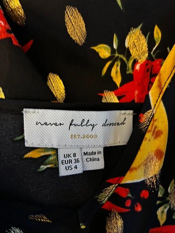 Never Fully Dressed Black Floral Cami Top and Wrap Skirt Set