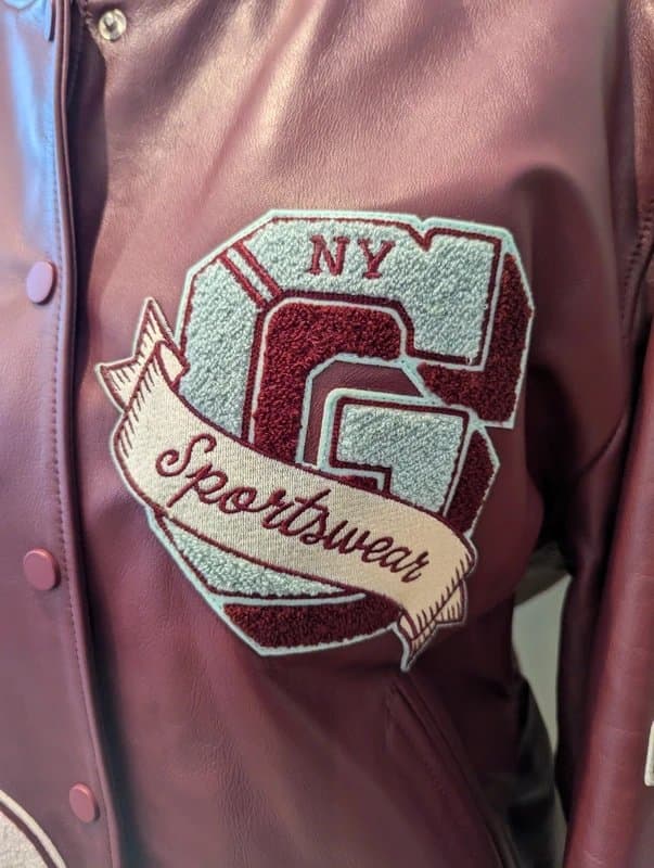 Gant GANT Leather Varsity Oversized Jacket Plumped Red  Lightly padded Size M New