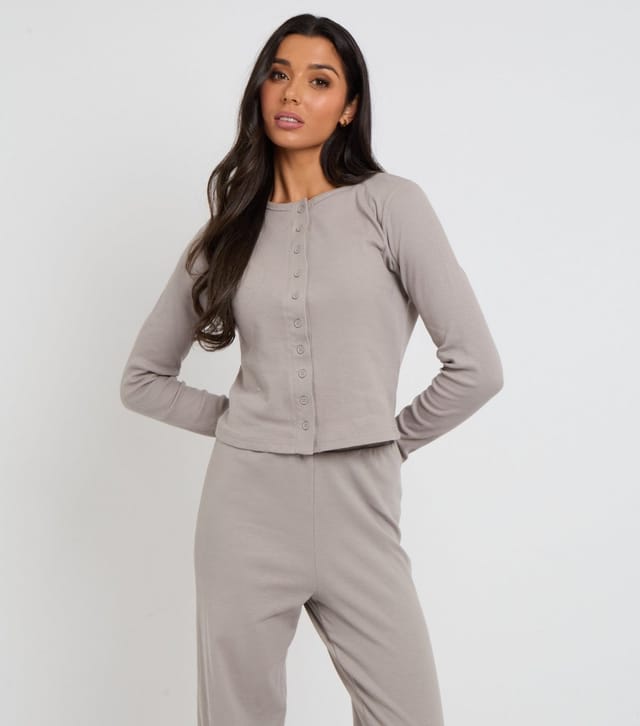 Urban Bliss Women's Light Grey Long Sleeve Button Front Top Urban Bliss New Look - 2