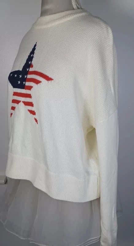 Primark Primark Ivory Star Knit Sweater | Cotton Jumper | Size S | New With Tags