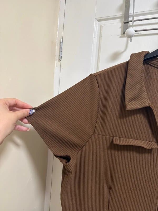 ASOS Design Brown Ribbed Jumpsuit SIZE 22