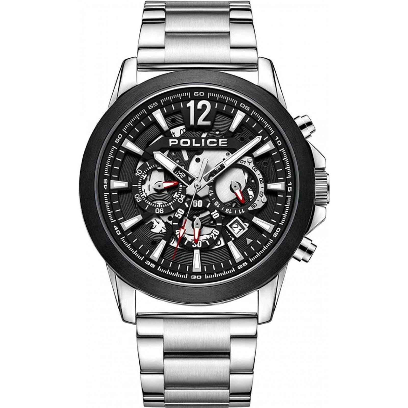 Police Police Men's PEWJK2194940 47mm Quartz Watch in Silver