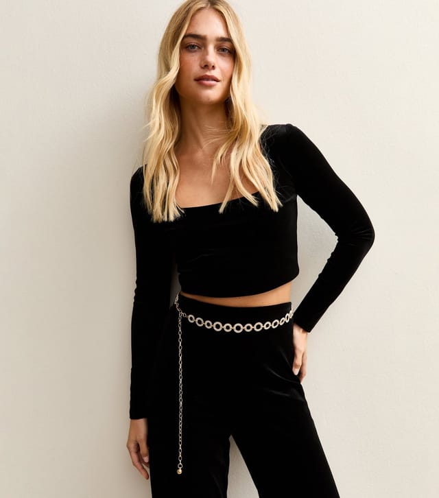 New Look Gold Tone Diamante Chain Belt New Look - 2