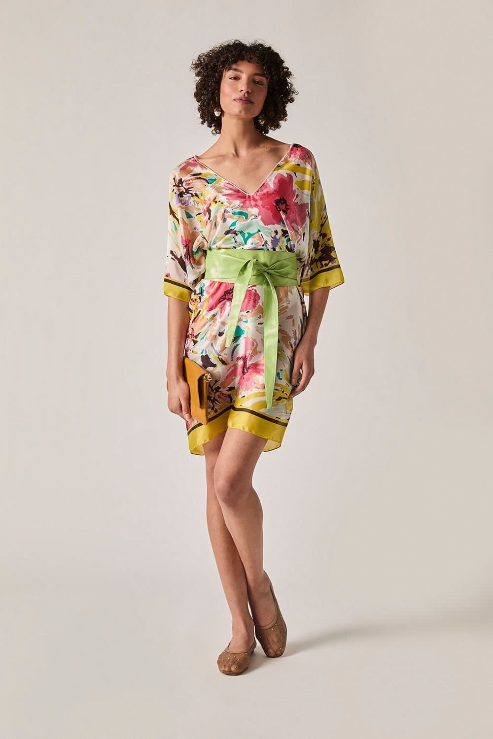James Lakeland James Lakeland Women's Yellow Floral Mosaic Kaftan
