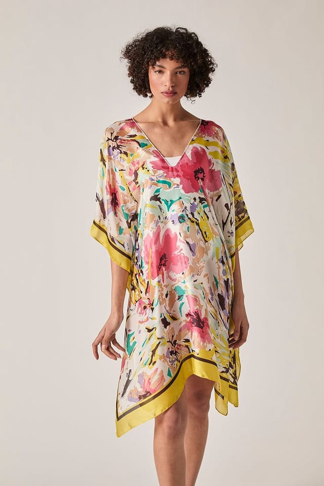 James Lakeland James Lakeland Women's Yellow Floral Mosaic Kaftan - 3