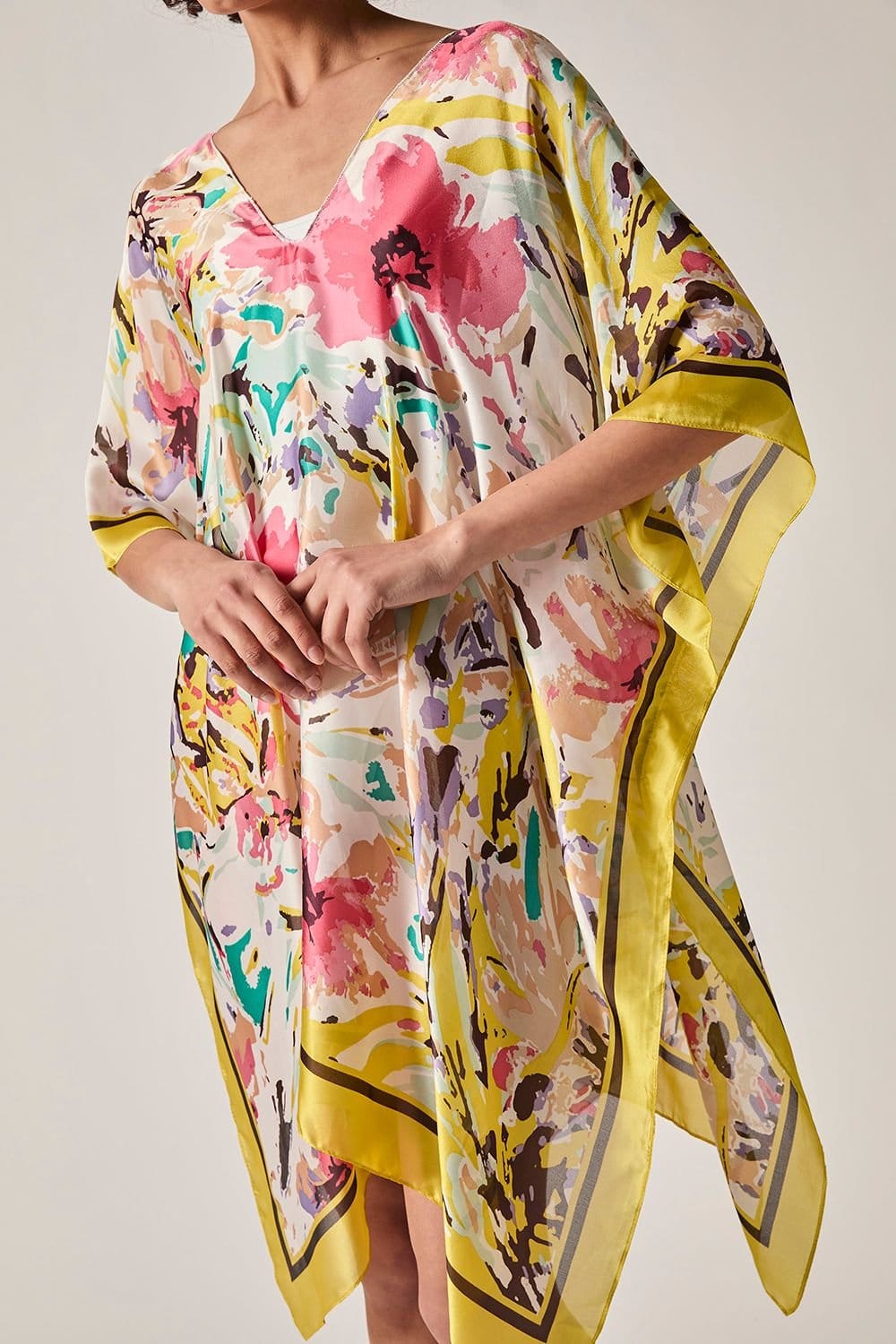 James Lakeland James Lakeland Women's Yellow Floral Mosaic Kaftan - 4