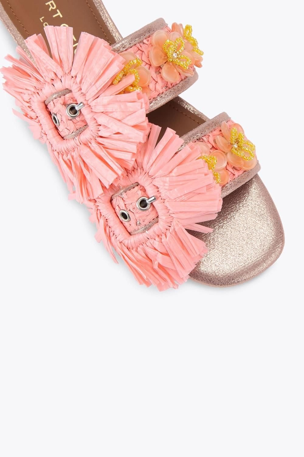 Kurt Geiger London Kurt Geiger London Women's 'Raffia Buckle Flat Sdl' Sandals in Pink - 4