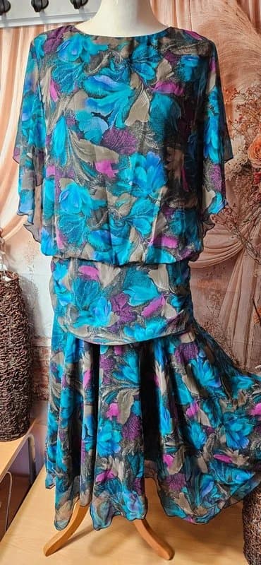 Berkertex Beautiful Berkertex rare vintage 80s floral dress size 16