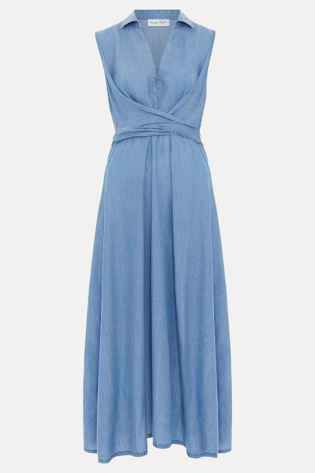 Phase Eight Phase Eight Women's Becky Chambray Dress in Light Blue - 2