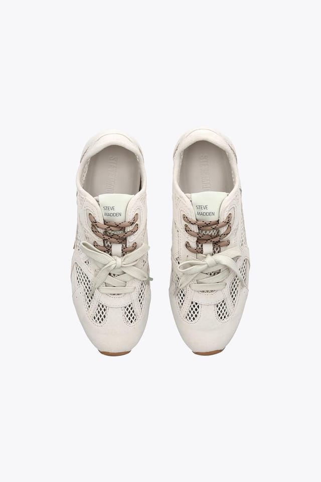 Steve Madden STEVE MADDEN Women's 'Aziel White Mesh' Suede Trainers - 2