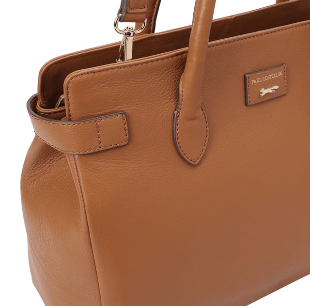 Paul Costelloe Paul Costelloe Women's Etichetta Mini Day Leather Day Bag in Brown - 3