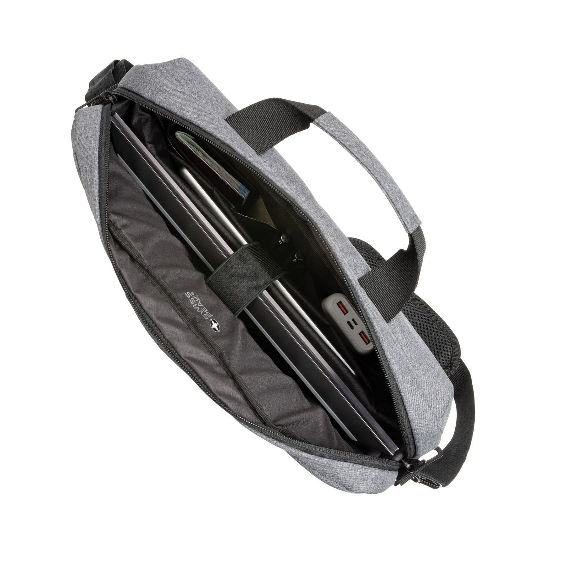 Swiss Peak Swiss Peak Men's Aware RFID Blocking Laptop Bag in Grey - 4