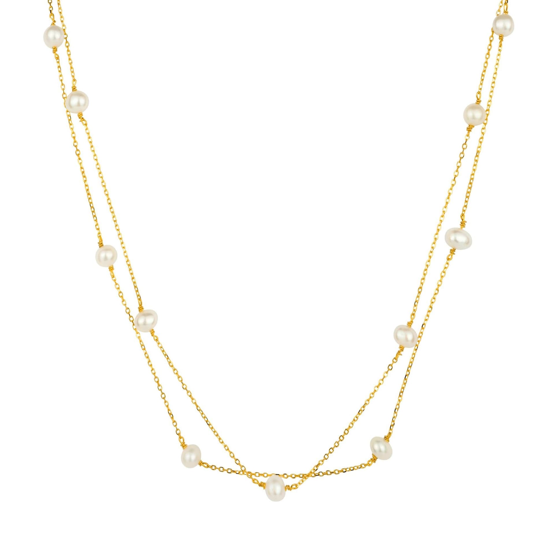 Gold Trip Gold Trip Women's Layered Pearl Satellite Necklace in Gold