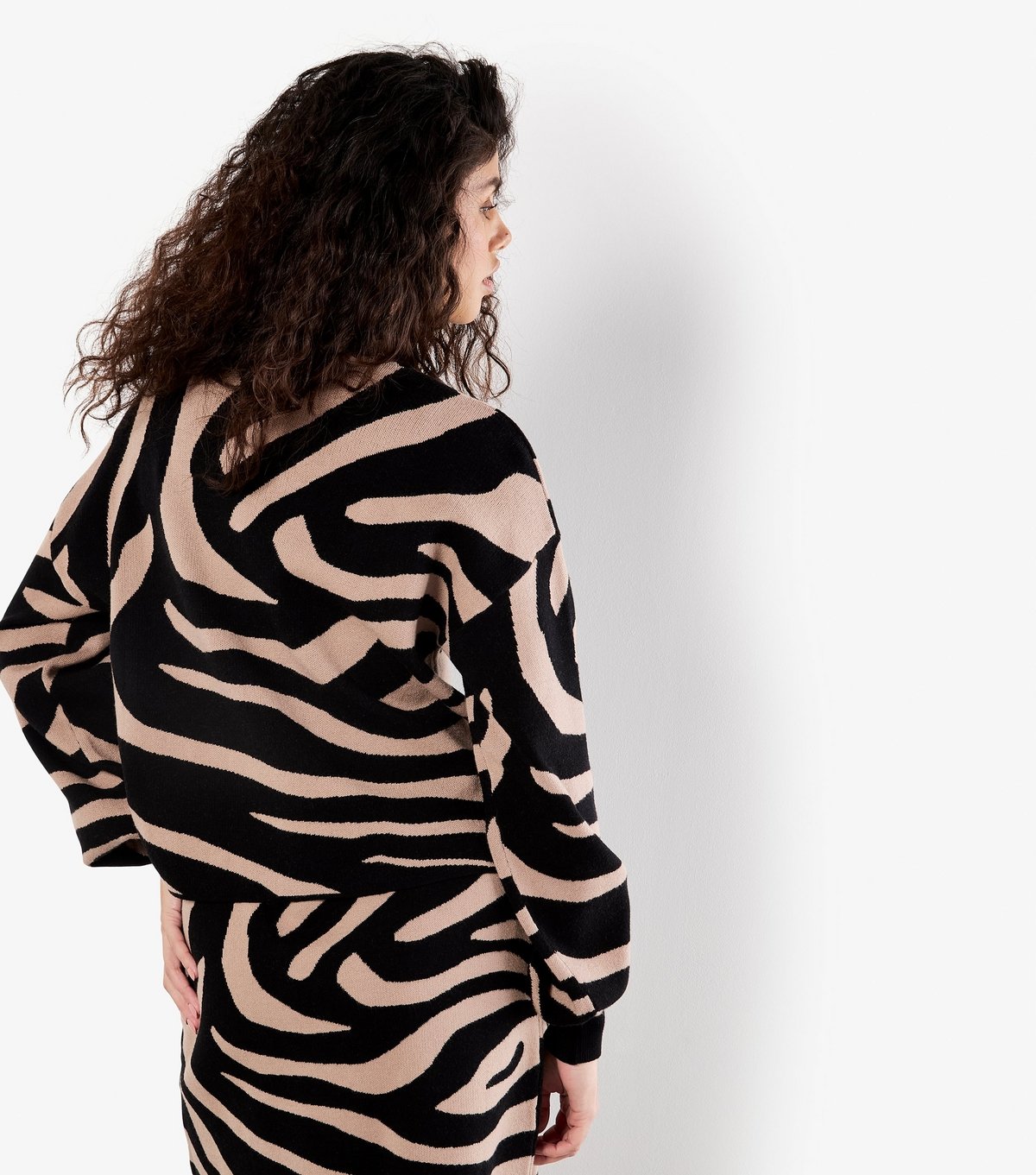 Apricot Women's Black Zebra Pattern Jumper Apricot New Look - 2