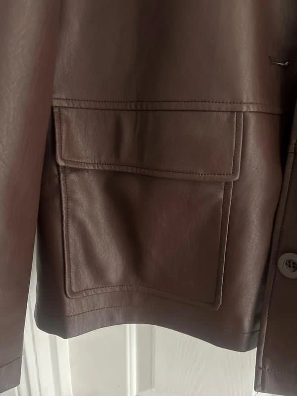 ASOS Design Brown leather shacket