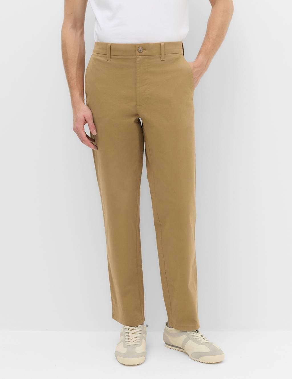 Marks & Spencer M&S Regular Fit Stretch Chinos Butterscotch