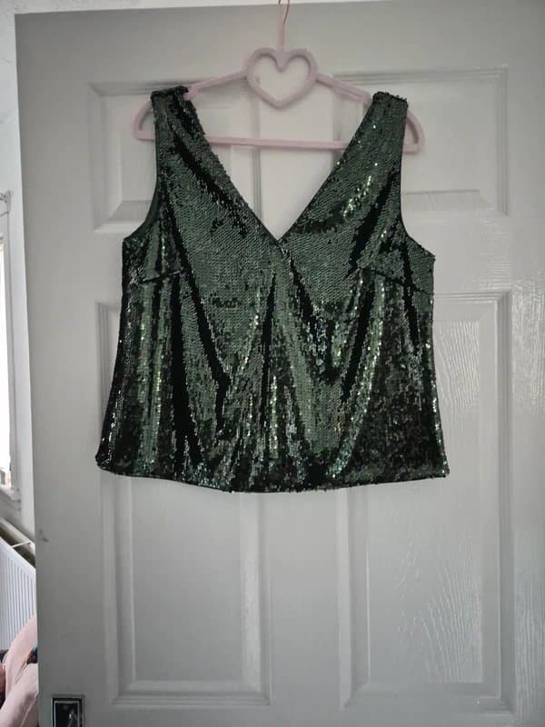 ASOS ASOS green sequined top.