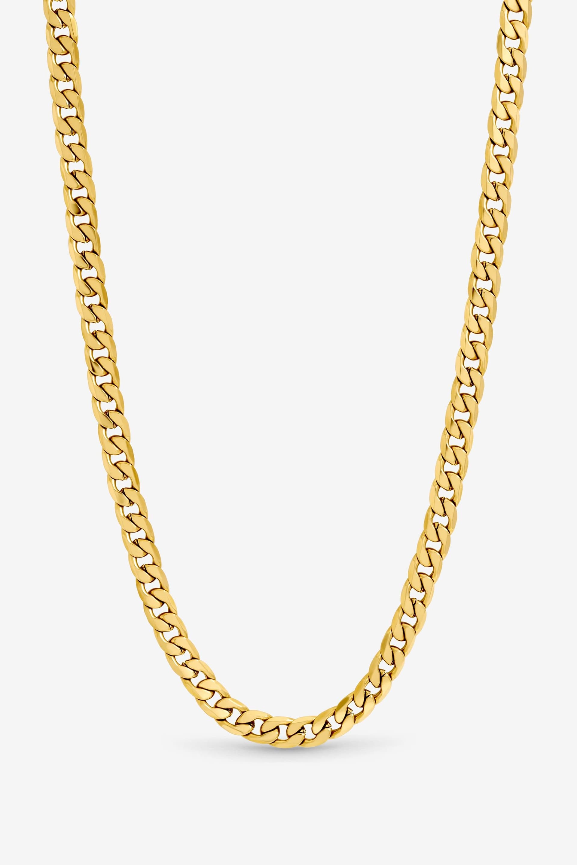 Inicio Inicio Men's Gold Plated Waterproof Curb Chain Necklace - Gift Pouch