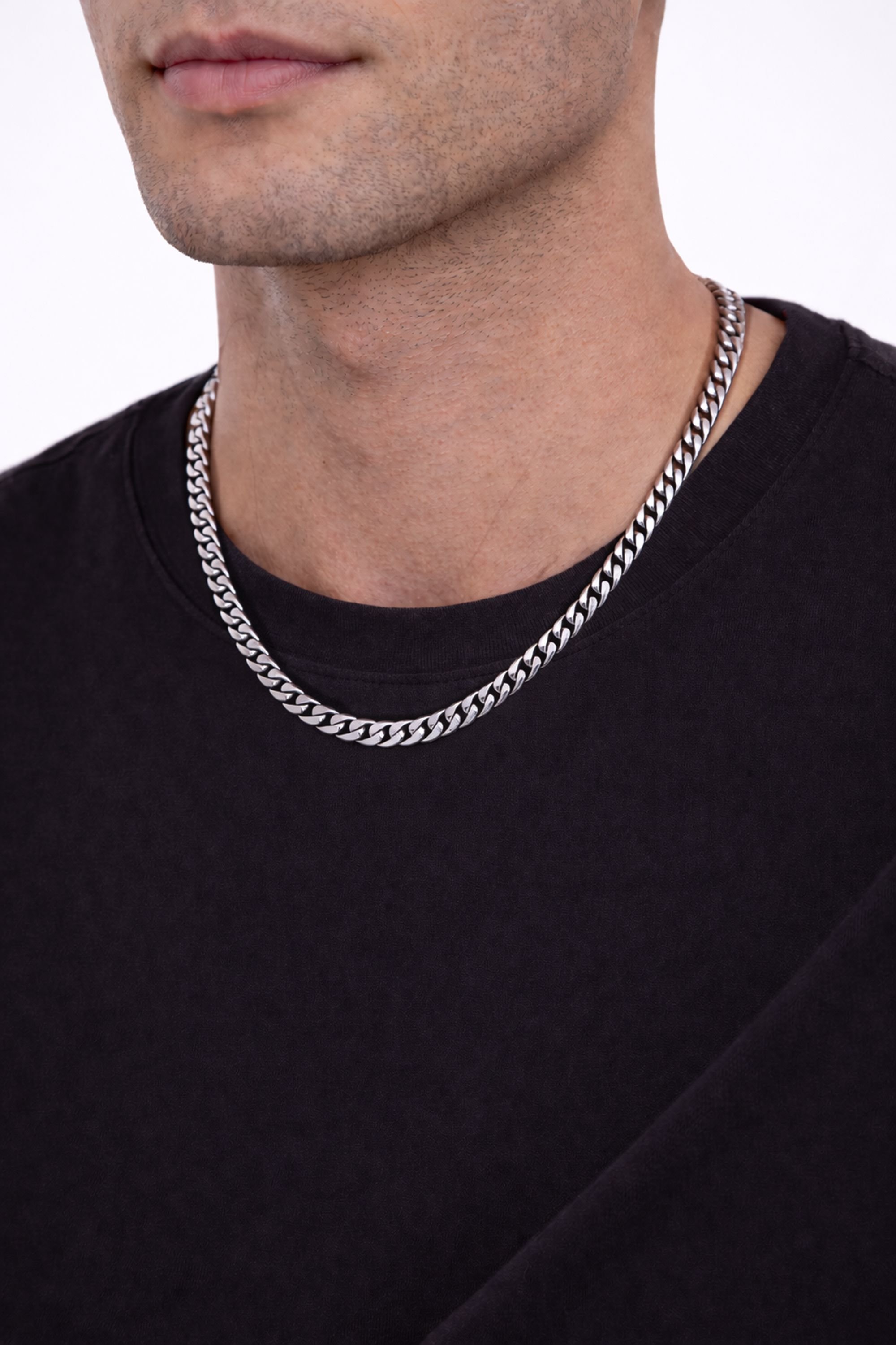 Inicio Inicio Men's Gold Plated Waterproof Curb Chain Necklace - Gift Pouch - 2