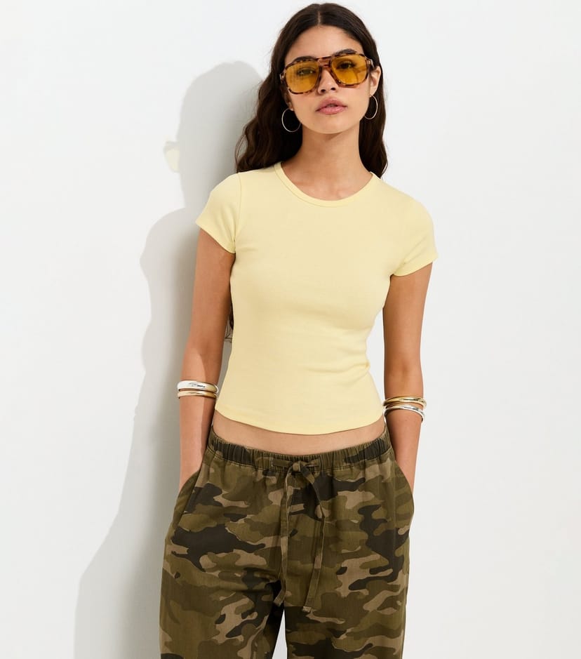 New Look Women's Light Yellow Cotton Rich Baby Tee New Look - 1
