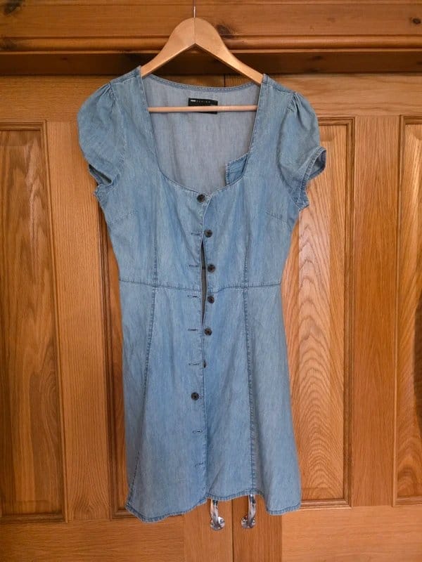 ASOS Design Light Blue Denim Mini Dress Size 12