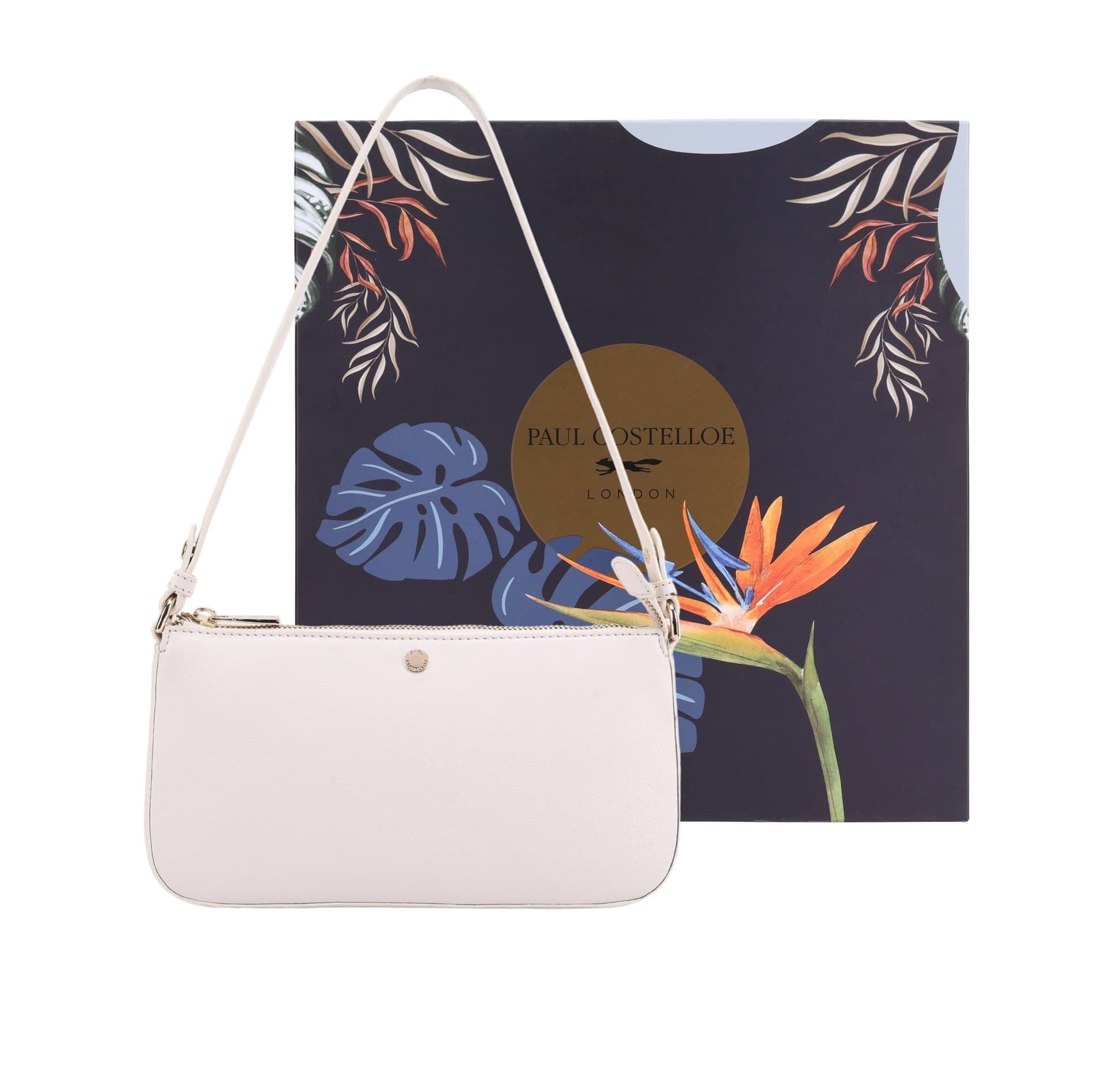 Paul Costelloe Paul Costelloe Women's Audrey Leather Shoulder Bag in Off-White
