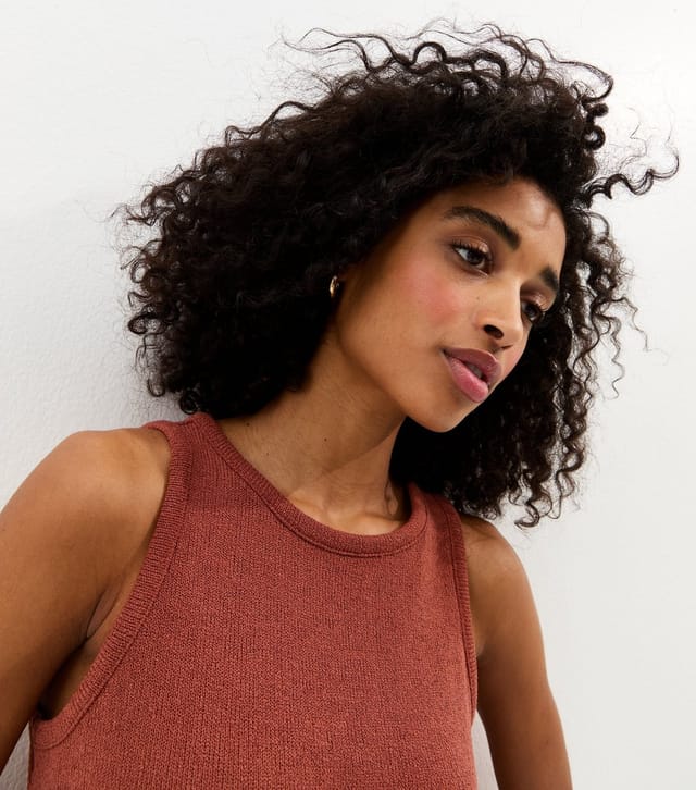 New Look Women's Dark Red Textured Vest Top New Look - 2