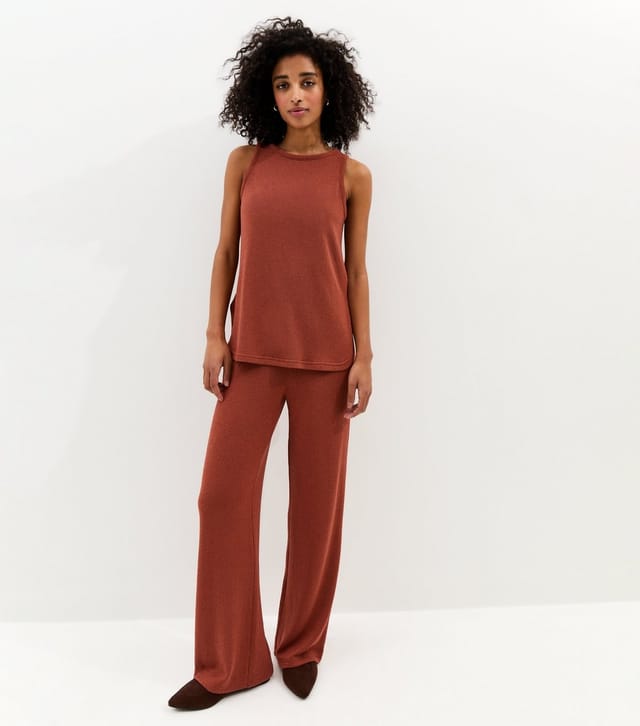 New Look Women's Dark Red Textured Vest Top New Look - 3