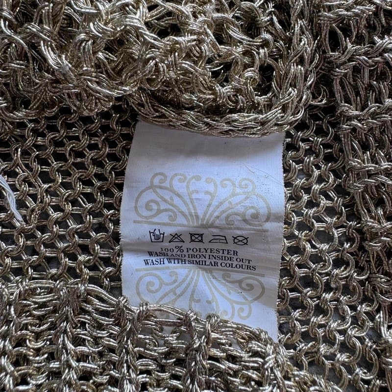 Never Fully Dressed Never Fully Dressed Gold Metallic Knit Maxi Dress - Size Small