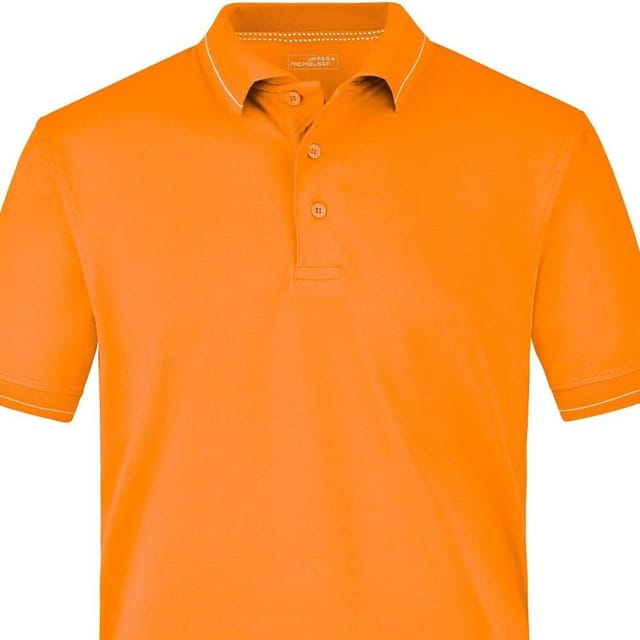 James and Nicholson James and Nicholson Men's Elasticated Polo Shirt in Orange - 2