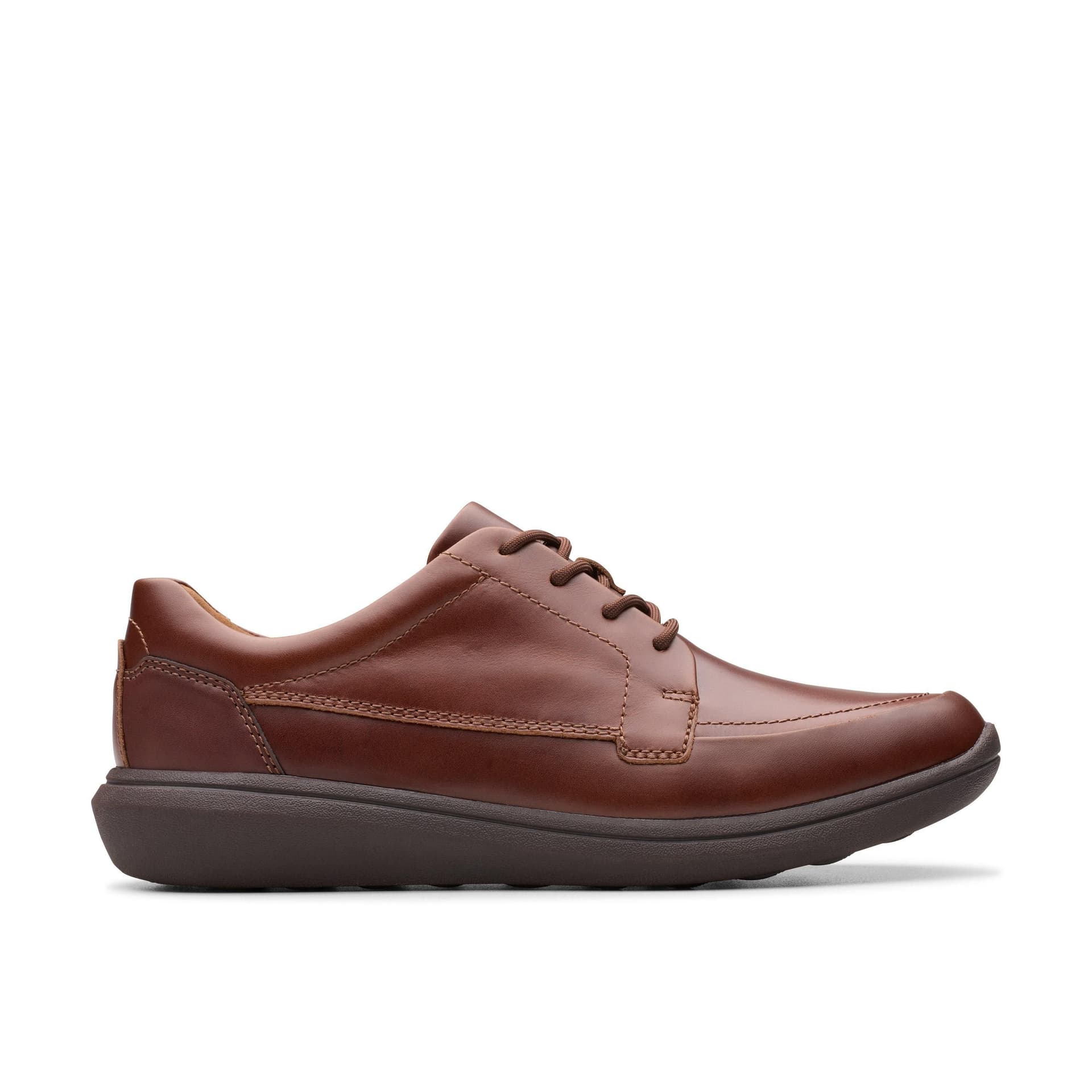 Clarks Clarks Men's Watchet Lace Dark Tan Leather Derby Shoes, Lace Up in Brown