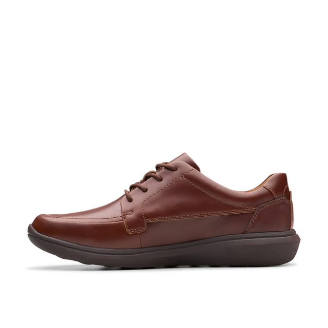 Clarks Clarks Men's Watchet Lace Dark Tan Leather Derby Shoes, Lace Up in Brown - 2