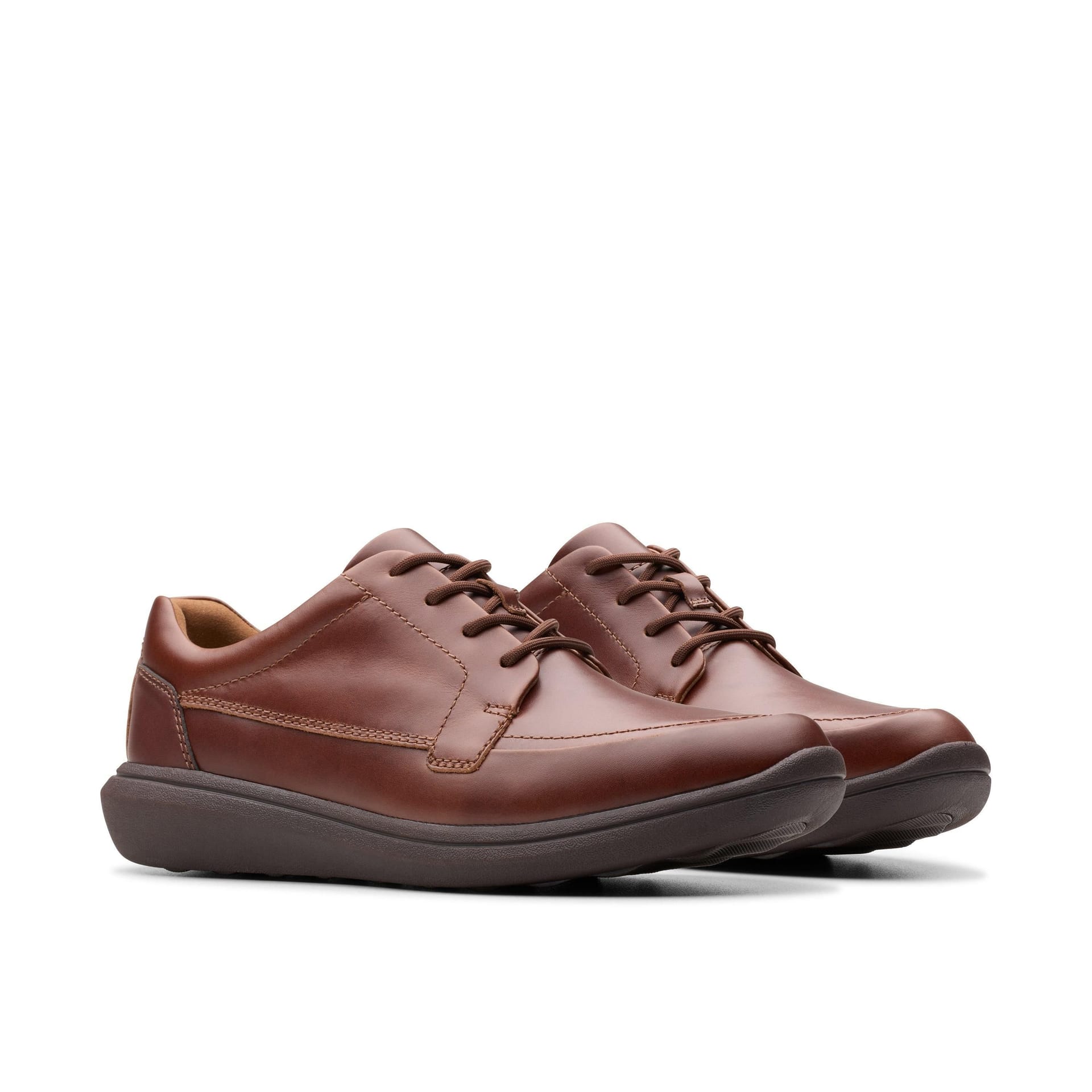 Clarks Clarks Men's Watchet Lace Dark Tan Leather Derby Shoes, Lace Up in Brown - 4
