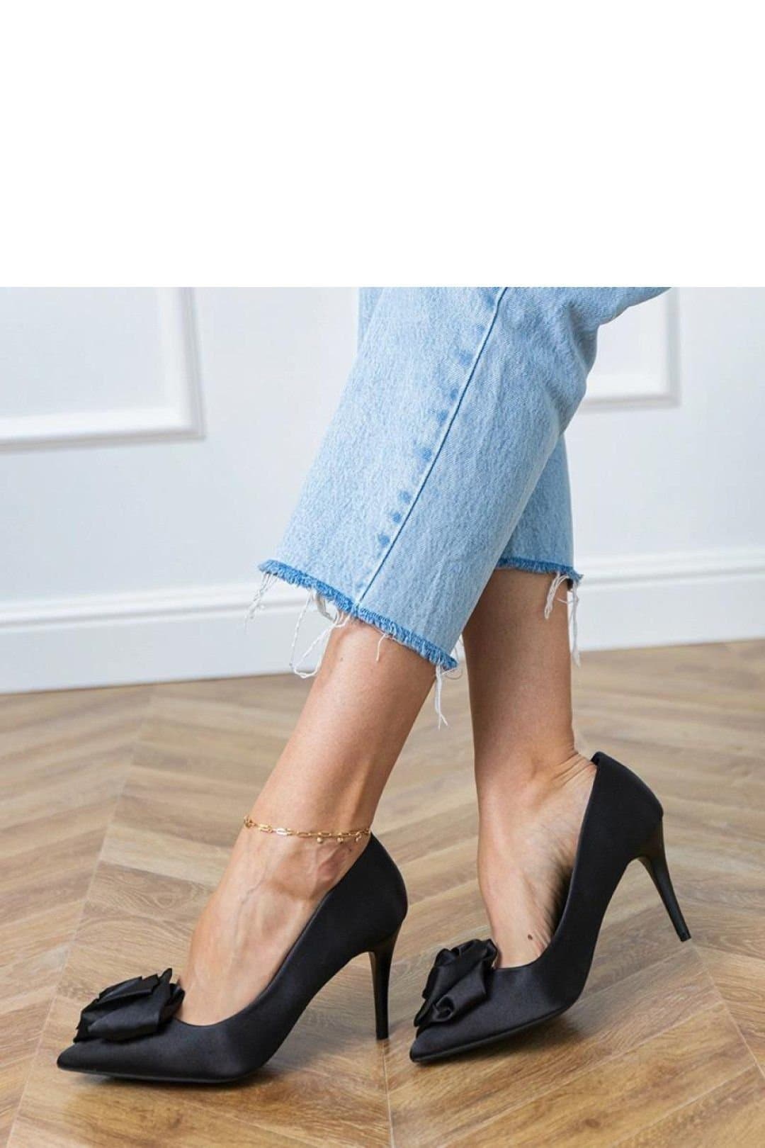 Love Lace Love Lace Black Satin High Heel Pumps