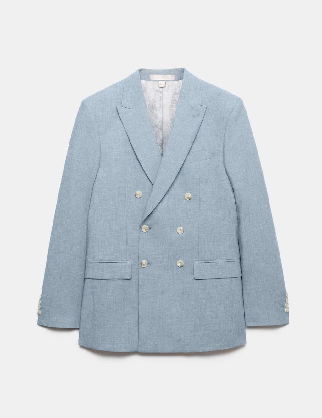 Marks & Spencer M&S Chambray Double-Breasted Slim Fit Jacket