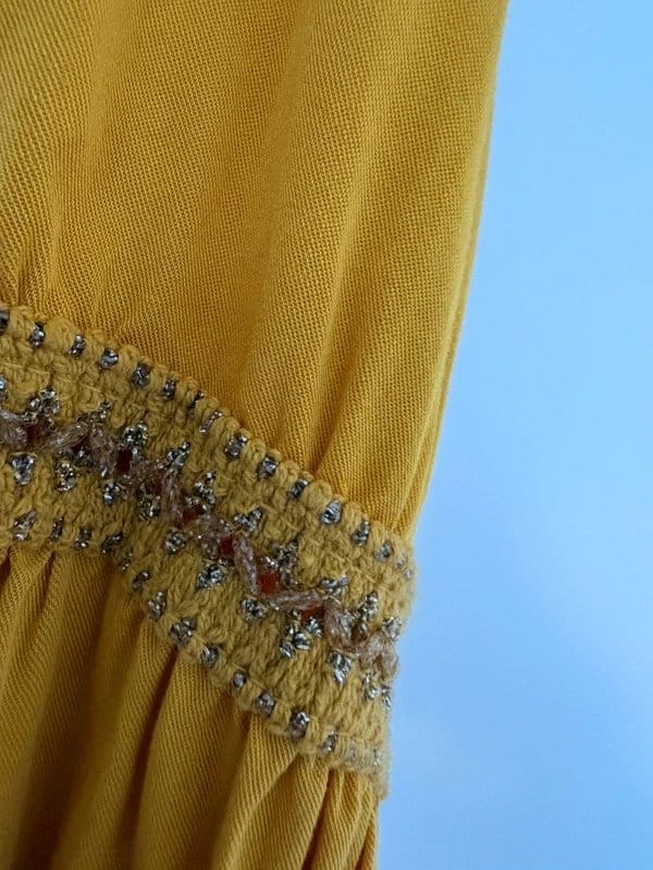 New Look Yellow Embroidered Knit Dress