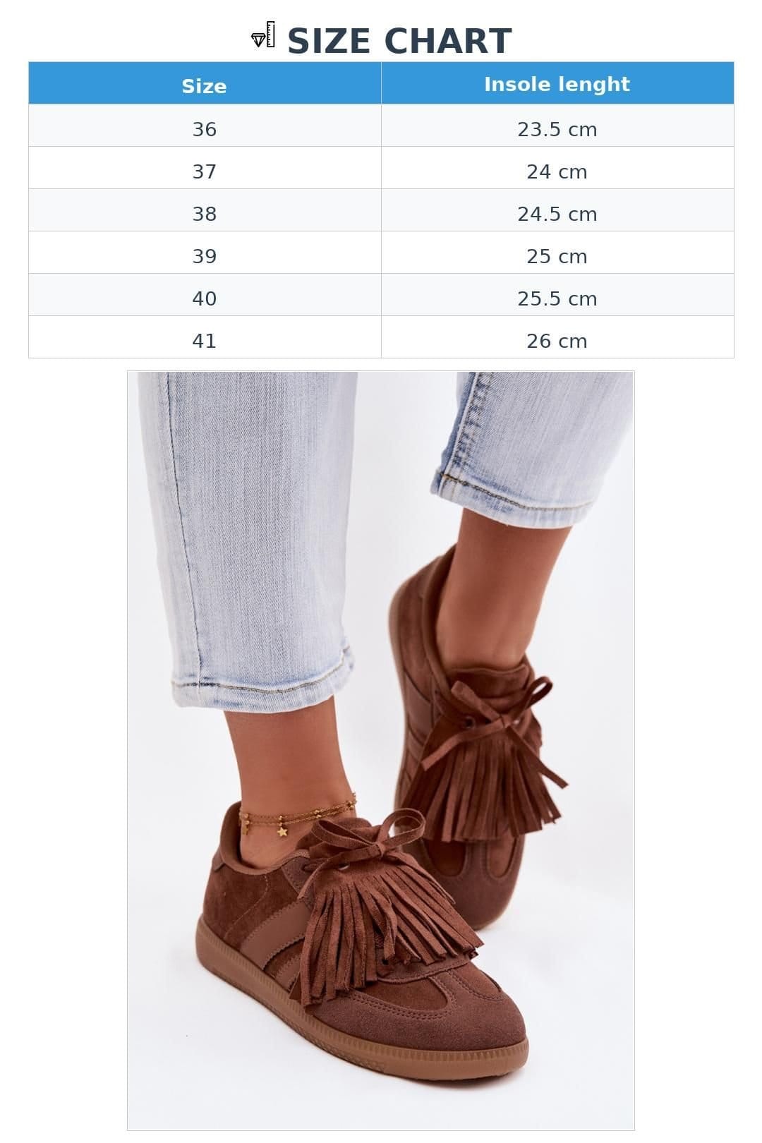 Love Lace Love Lace Women's Stylish Suede Sneakers with Removable Fringe & Foam Comfort in Brown - 4