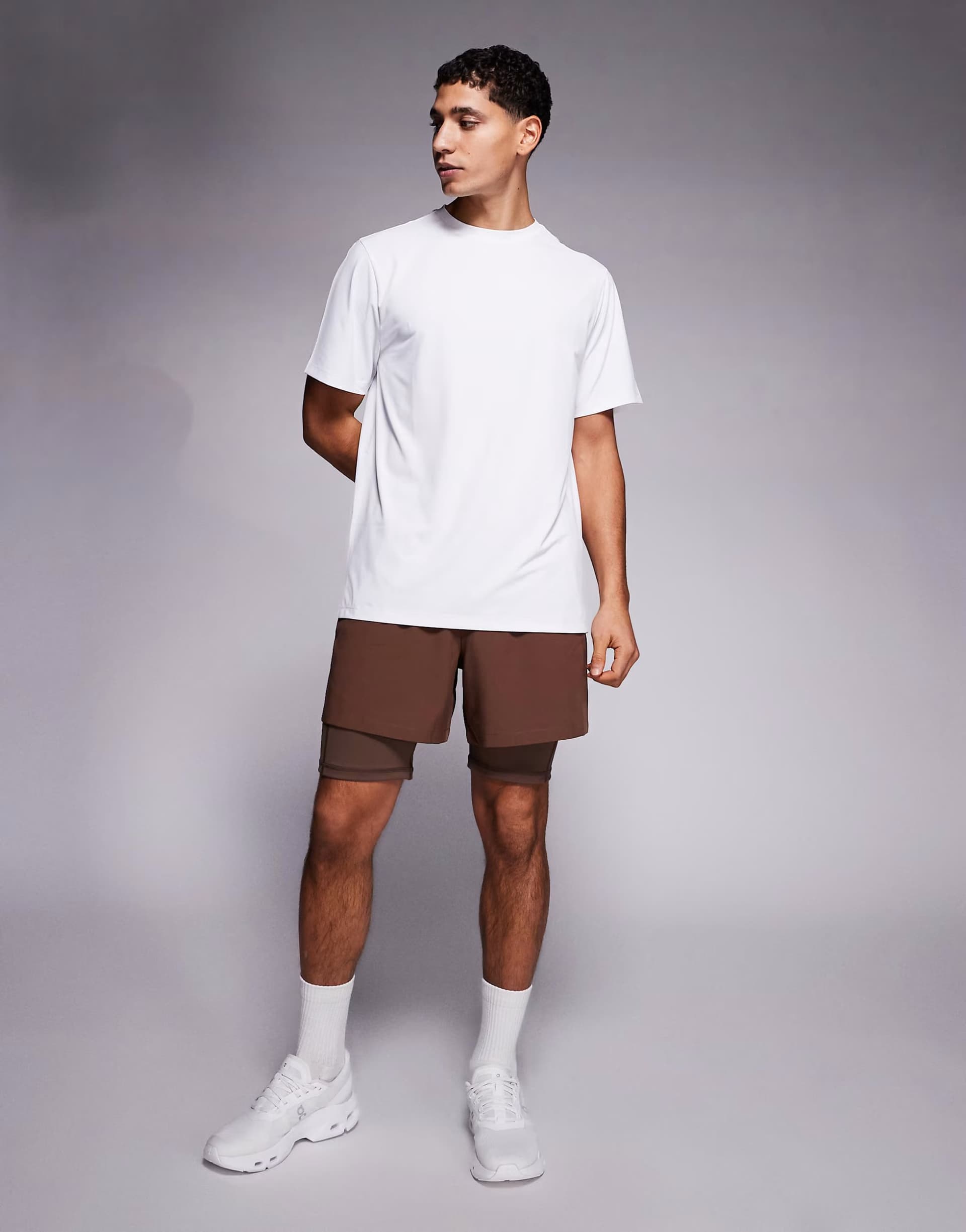 ASOS ASOS 4505 Active Quick Dry Training Half Tight in Brown