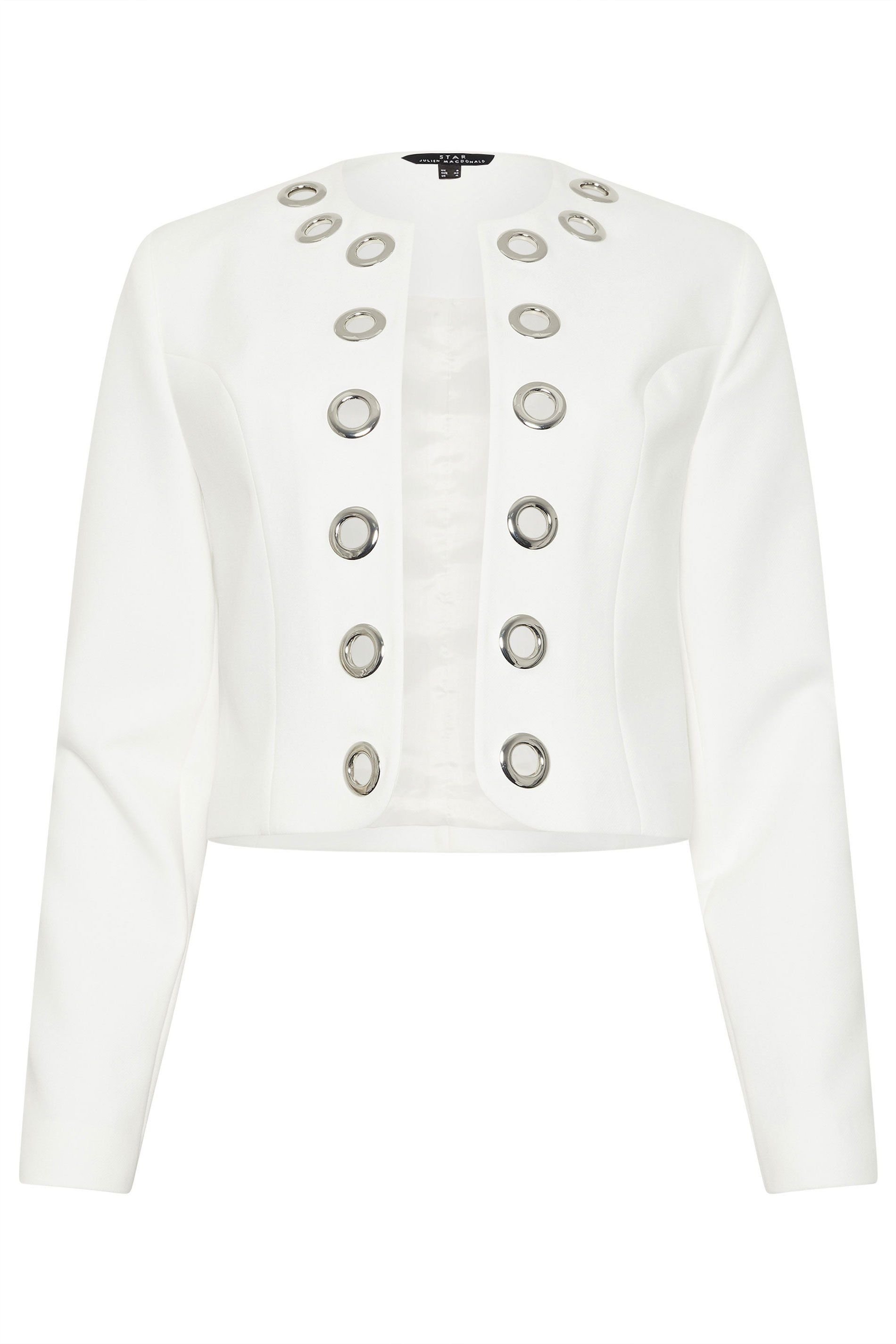 Star By Julien Macdonald Star by Julien Macdonald Women's Cropped Eyelet Jacket in White - 2