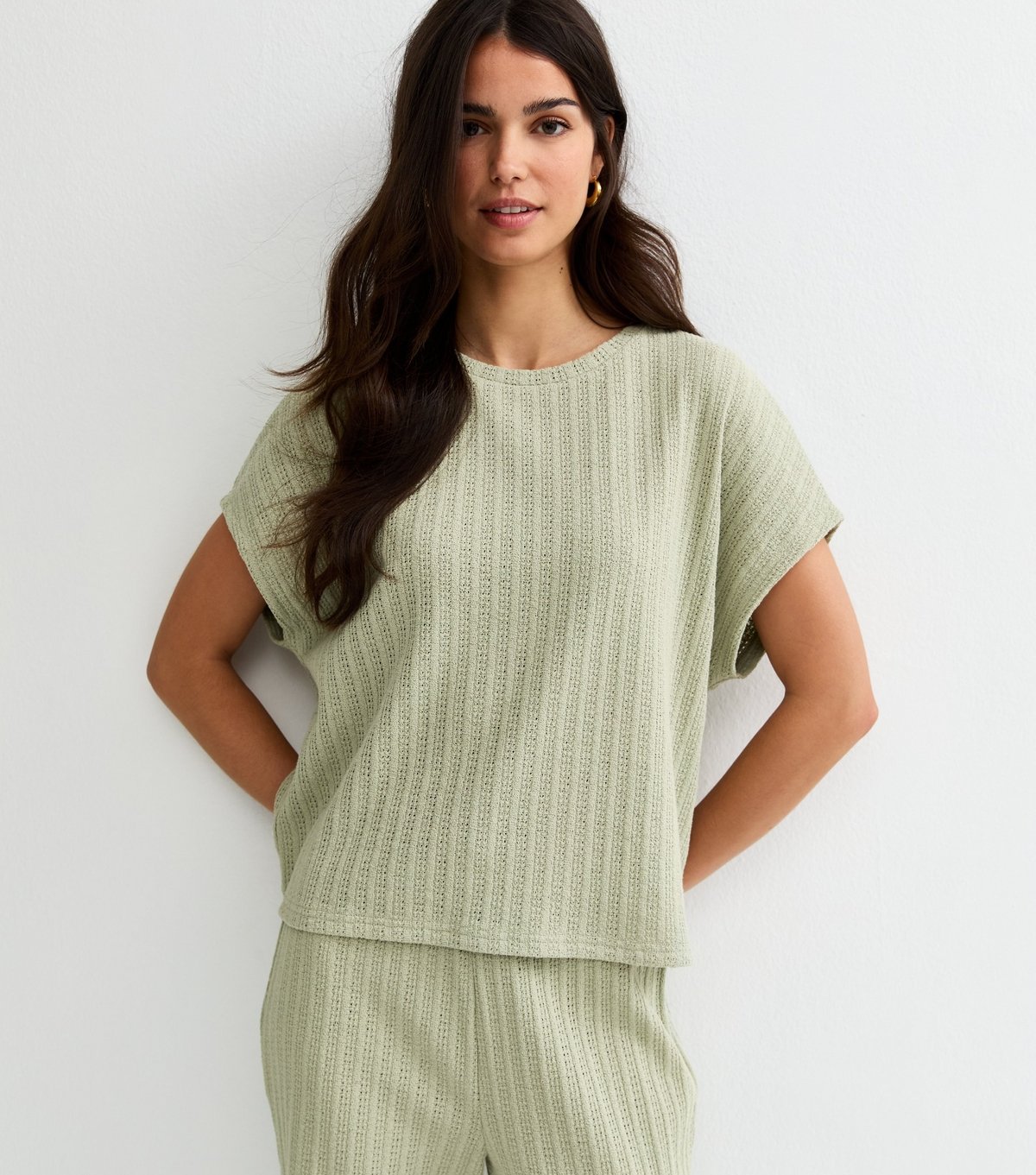 New Look Women's Light Green Textured Soft Touch Top New Look - 2